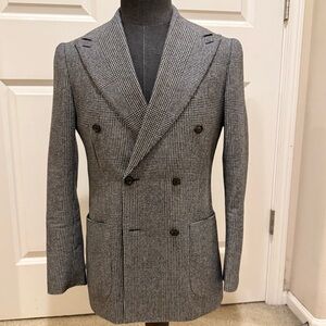 Suitsupply Black/White Plaid Double-Breasted Suit